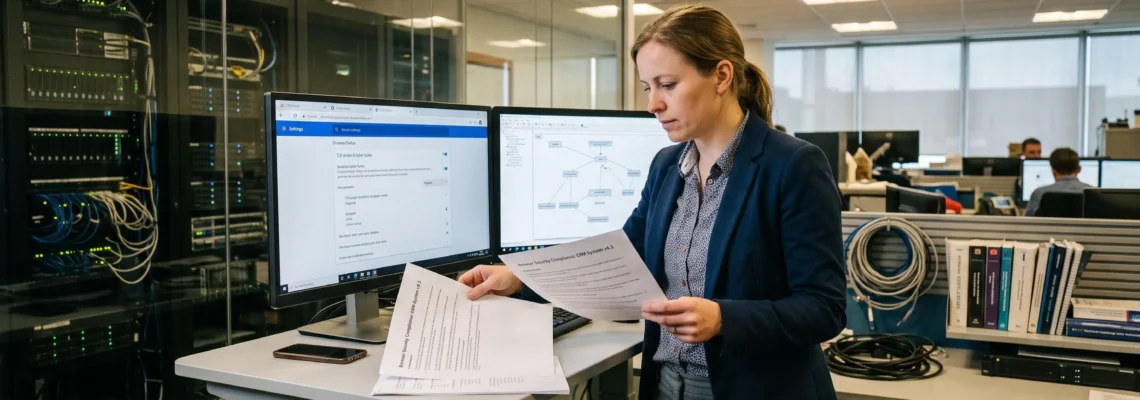 Un professionnel du droit vérifiant attentivement son navigateur web avant d'envoyer une lettre recommandée électronique depuis son bureau